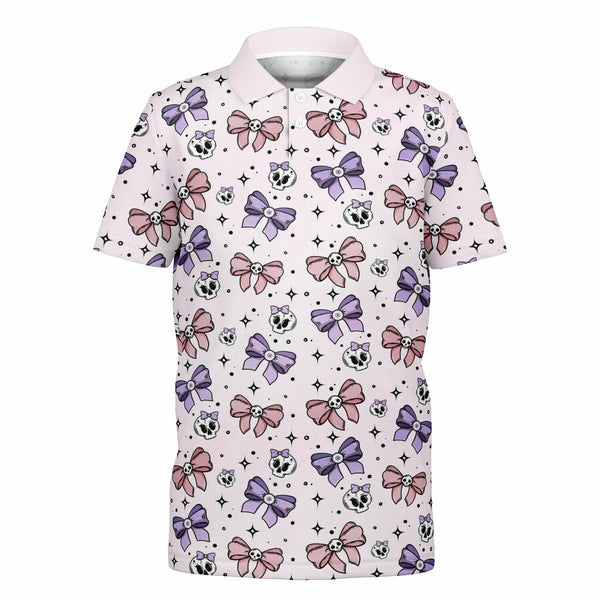 🖤 Kids Polo Shirt -- Skulls´n Bows