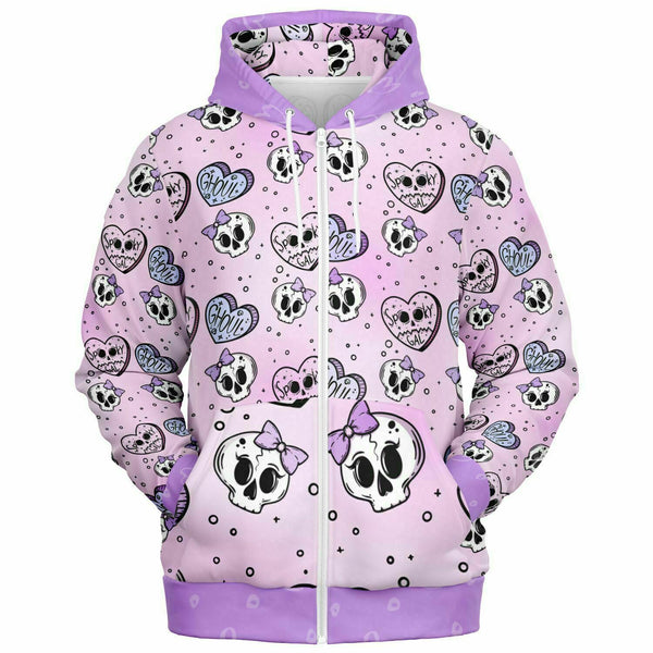 🩷 Women's Zip-Up Hoodie -- Spooky Gal