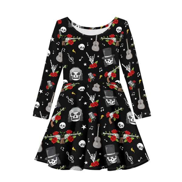 🖤 Kids Long Sleeved Dress -- Sweet Rose o' Mine