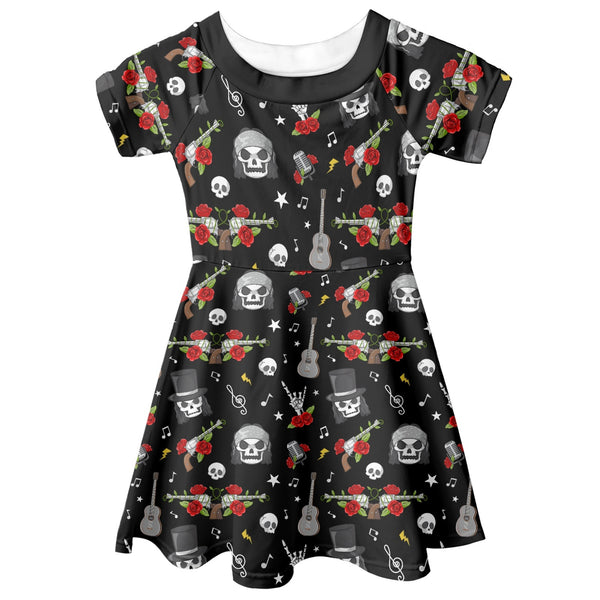 🖤 Kids Short Sleeved Dress -- Sweet Rose o' Mine