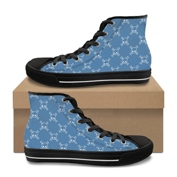 💙 Men's Sneakers, High Top Canvas -- Skully Boy