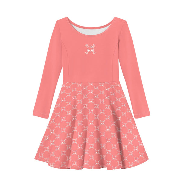 🖤 Kids Long Sleeved Dress -- Skully Girl