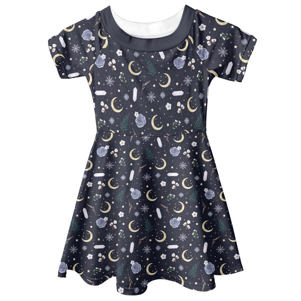 🖤 Kids Short Sleeved Dress -- Wintermoon