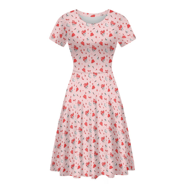 🩷 Women's Short Sleeved Dress -- Fifties Flashback