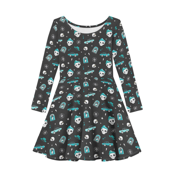 🖤 Kids Long Sleeved Dress -- Fifties Flashback