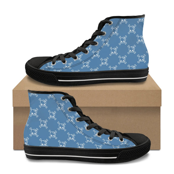 🩷 Women's Sneakers, High Top Canvas -- Skully Girl