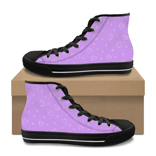 🩷 Women's Sneakers, High Top Canvas -- Skully Girl