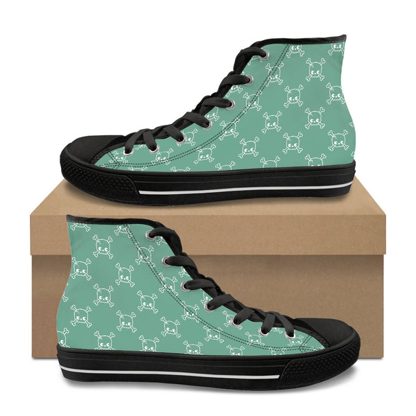 💙 Men's Sneakers, High Top Canvas -- Skully Boy