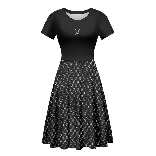 🩷 Women's Short Sleeved Dress -- Skully Girl