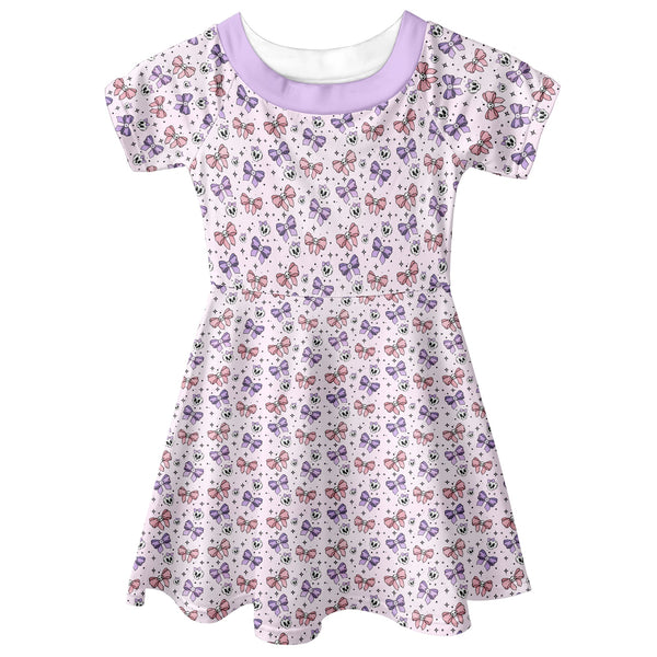 🖤 Kids Short Sleeved Dress -- Skulls´n Bows