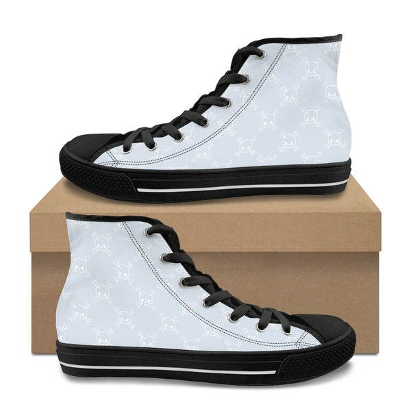 💙 Men's Sneakers, High Top Canvas -- Skully Boy